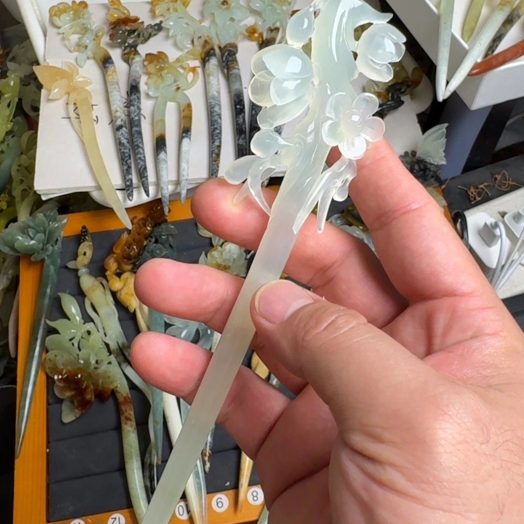 未镶嵌蛇纹石玉发饰