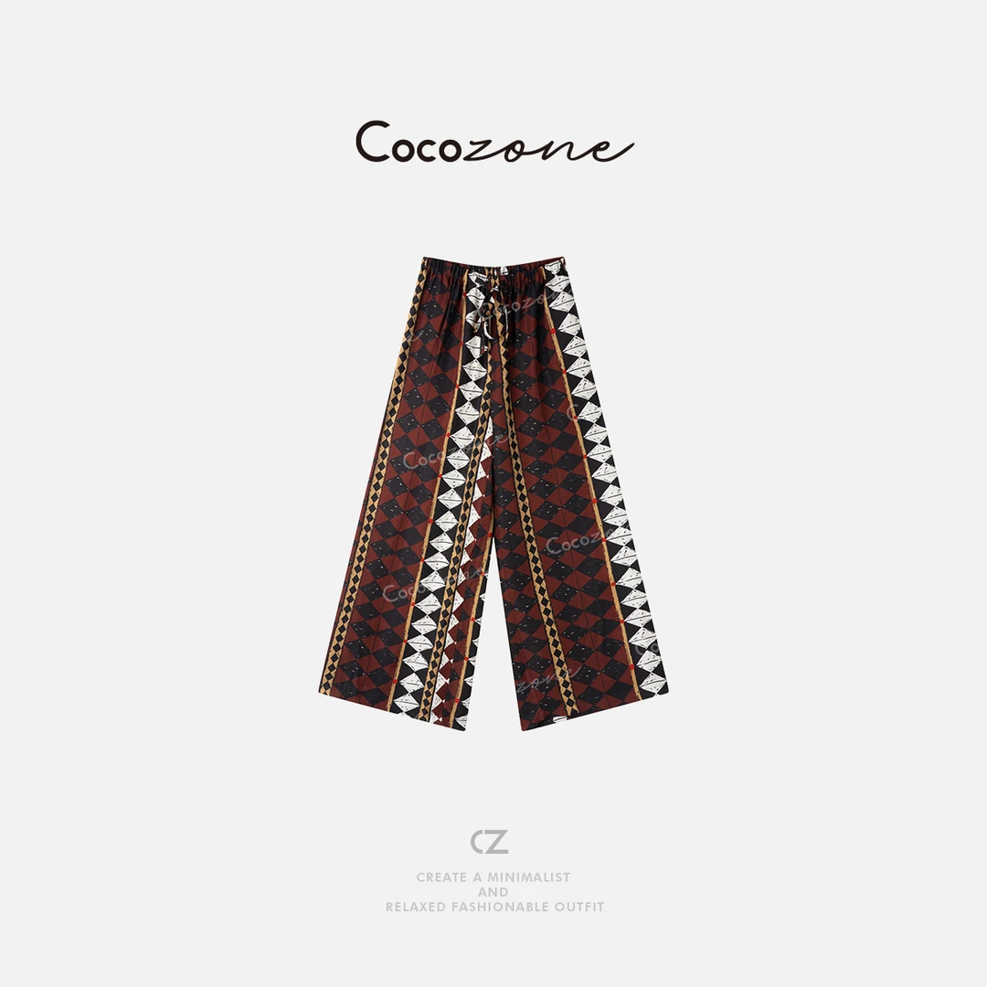 COCO ZONE 刘一一 【100人丝】复古撞色设计感休闲裤CD2A0584