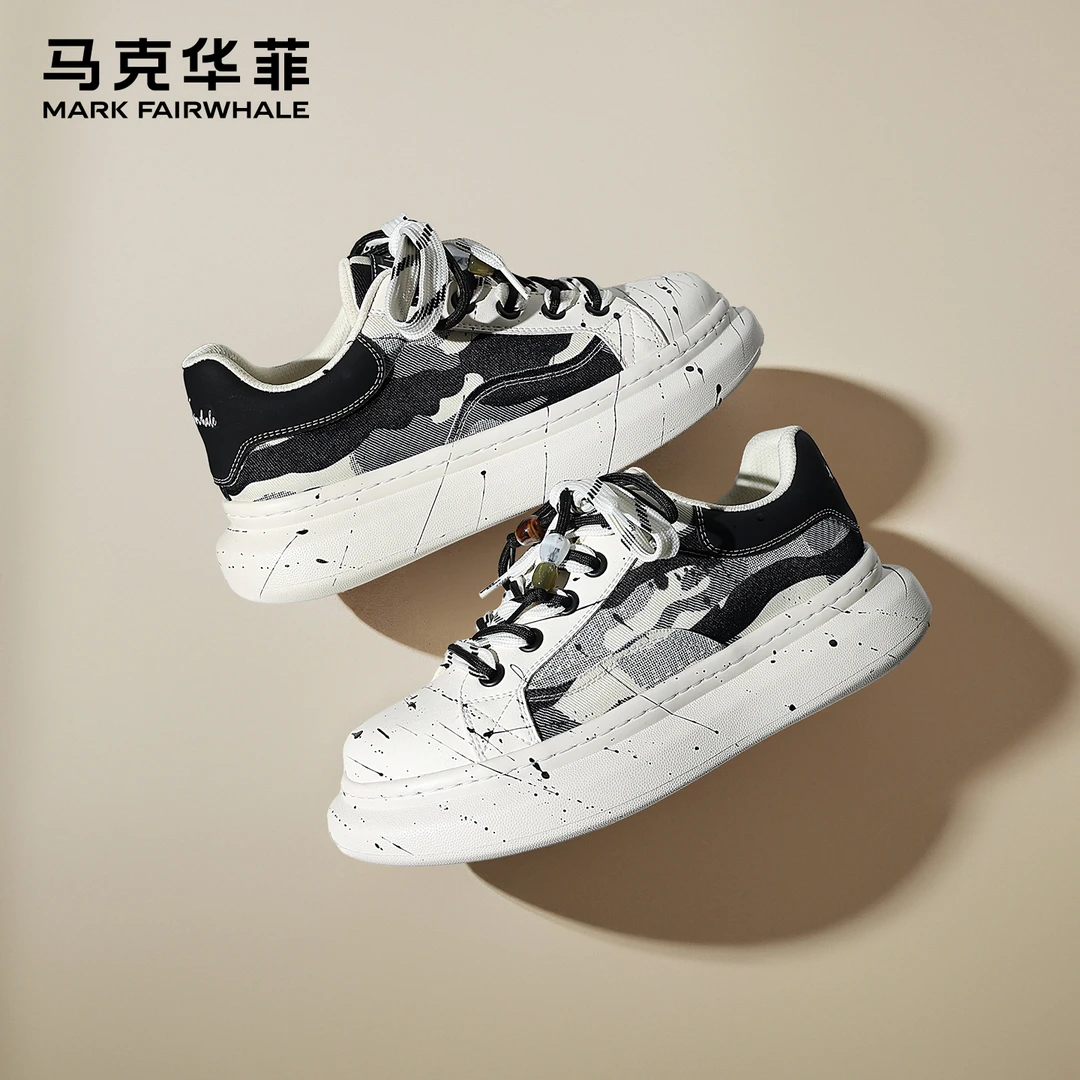 马克华菲板鞋男2025新款厚底男鞋冬季低帮百搭潮鞋男士运动休闲鞋