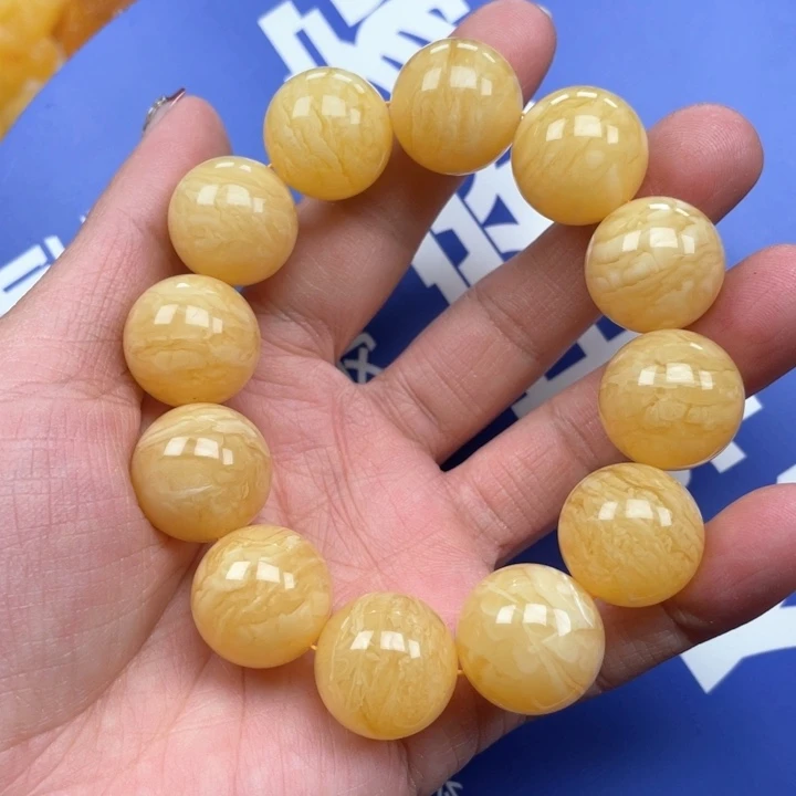 蜜蜡裸石未镶嵌阿*蜜蜡19➕手串