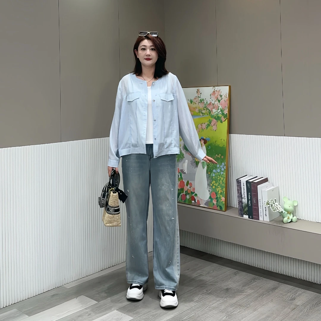 【上新】PMM81737新款高腰潮流百搭水洗长裤烫钻牛仔裤