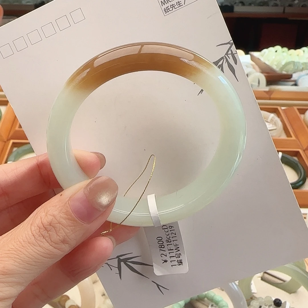 和田玉未镶嵌手镯且末飘糖 正圈56-57高品