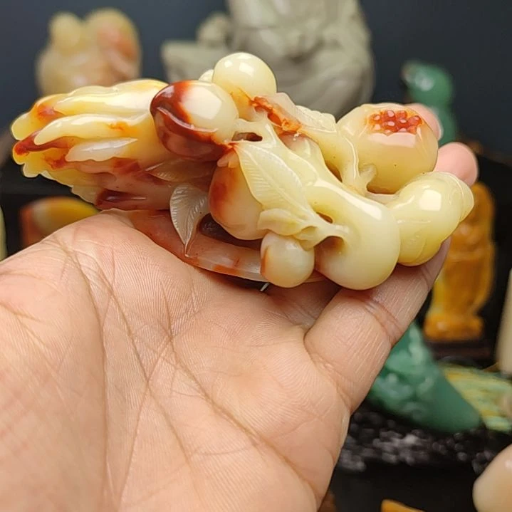 印石寿山石手把件摆件