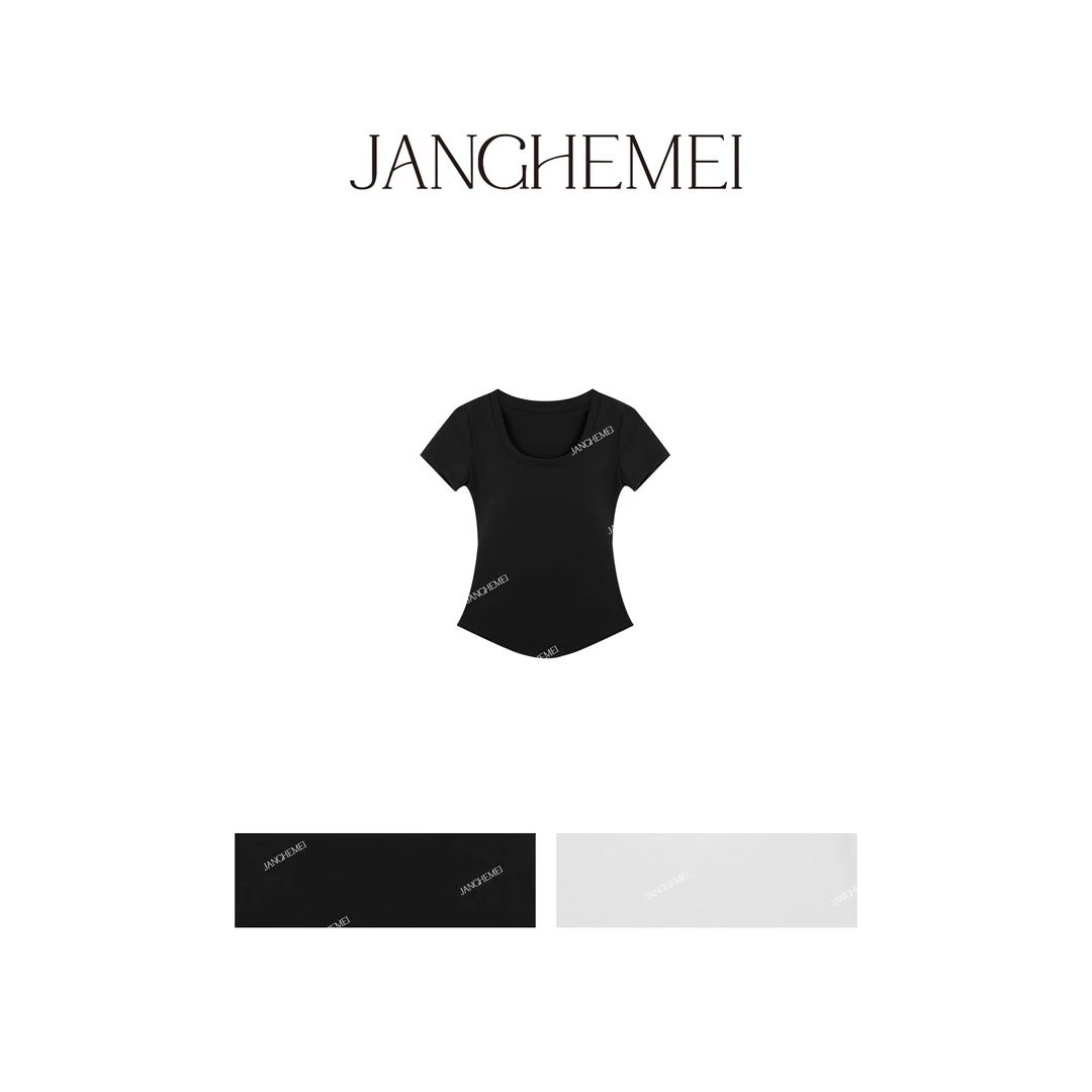 JANGHEMEI【显瘦百搭T恤】尤莱特圆领短袖上衣 T17848M42