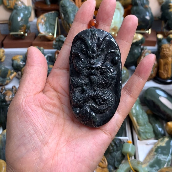 岫岩老玉（透闪石质玉）手把件未镶嵌山*