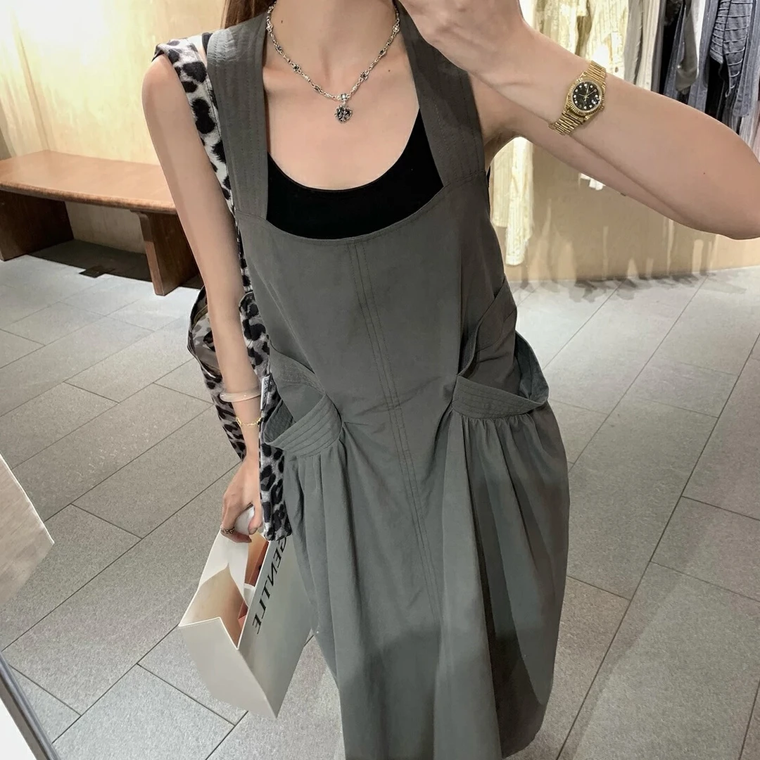 美树 Y.JIA 伊嘉 扭结无袖背带连衣裙+背心套装(配飘带)5872-5