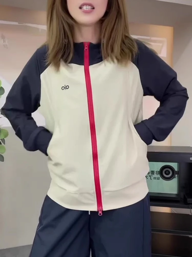 欧货连帽撞色长袖防晒外套女夏季新款时尚百搭宽松薄款冰感上衣潮