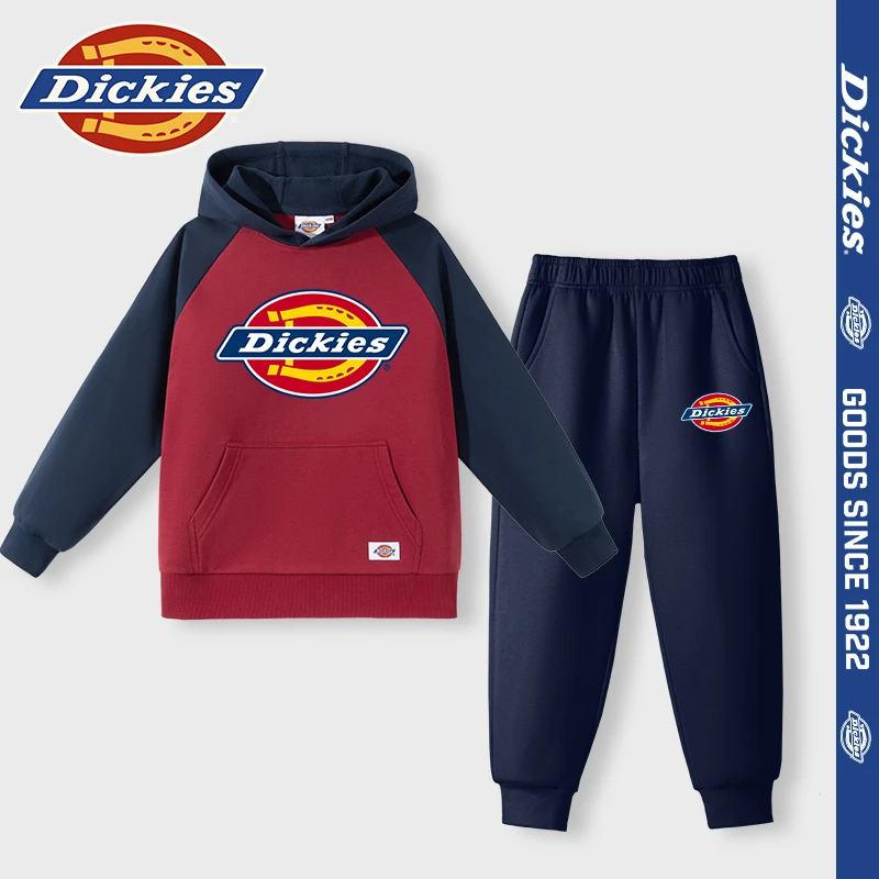 Dickies童装男童秋季连帽卫衣男孩休闲两件套2025新款儿童套装潮