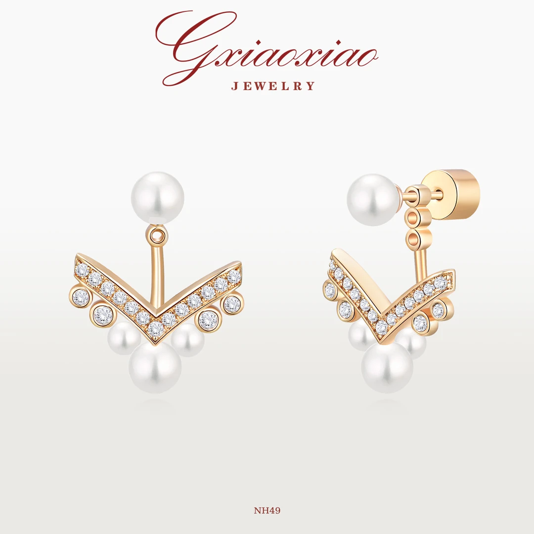 G XIAOXIAO 镀K金 法式轻奢高级感时尚百搭V形耳环 NH49