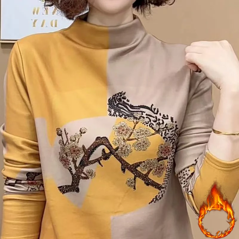 【桃姐宠粉】M1191冬季时尚百搭气质大码长袖保暖打底衫显瘦上衣女