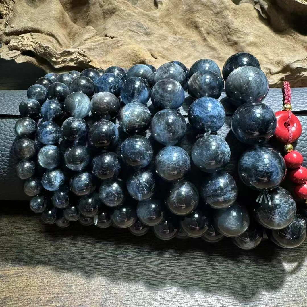 天然辰砂【爱上珠宝】Z433 地狱之眼黑爆闪手串 多样性发其一