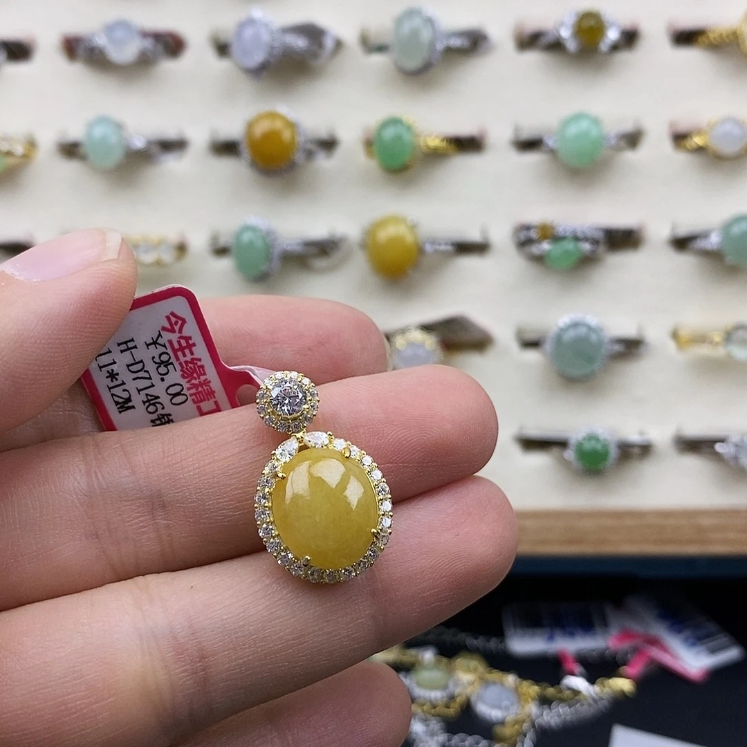 翡翠银S925镶嵌戒指