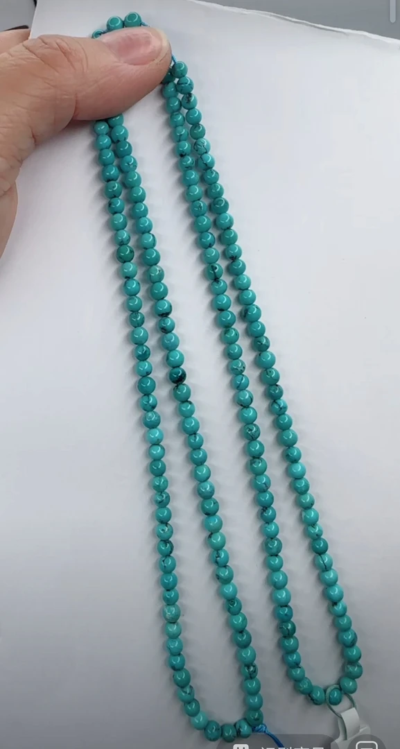 天然原矿绿松石米