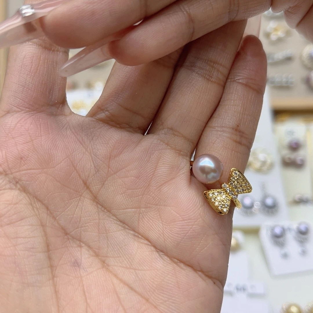 说***上戒指合金淡水珍珠