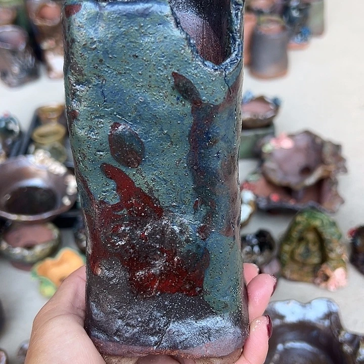 手工粗陶高温花盆
