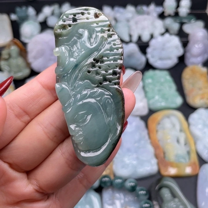 翡翠未镶嵌颈饰缅甸翡翠A货挂件