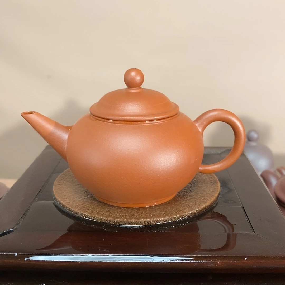 紫砂茶壶高端135cc红泥水平