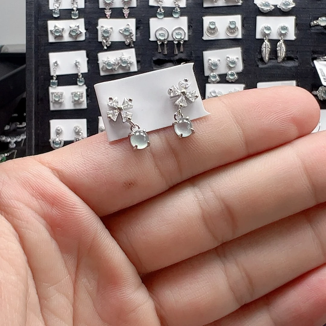 翡翠戒指银S925镶嵌?*愿不退不换