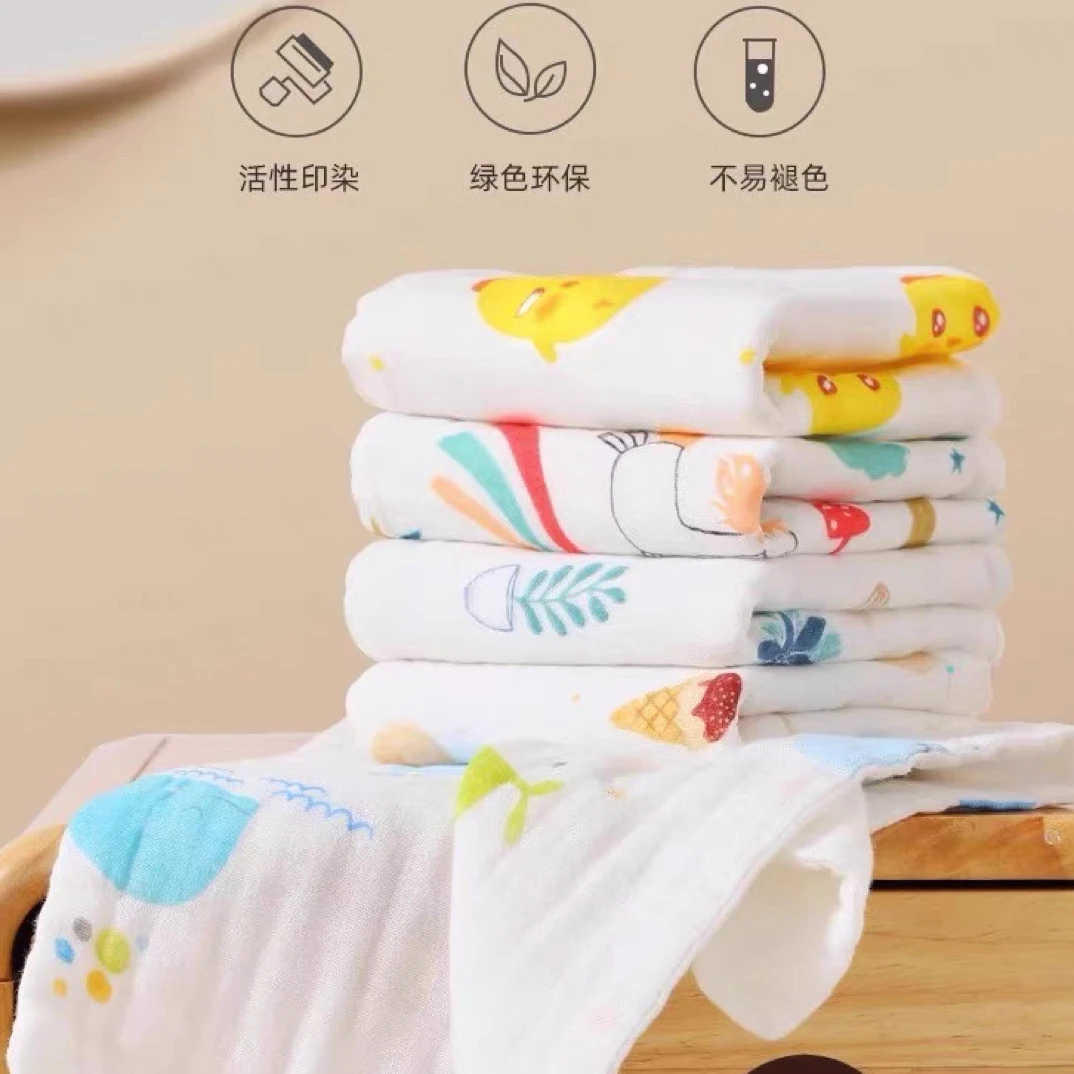30×30方巾六层纱布发五条