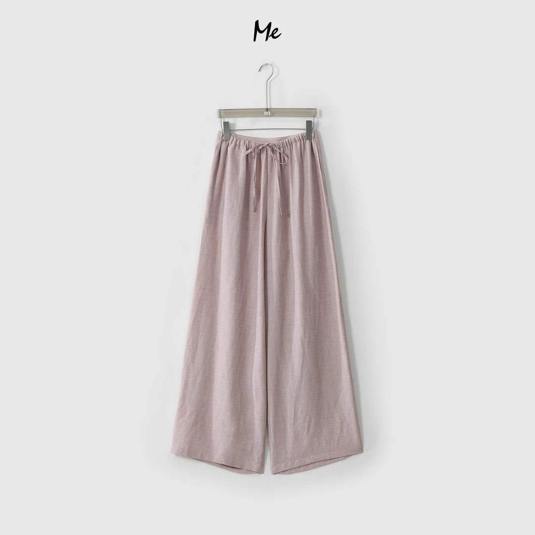 ME【竹节散热裤】亚麻混纺冰麻肌理高腰显瘦百搭时尚裤子MESS1971