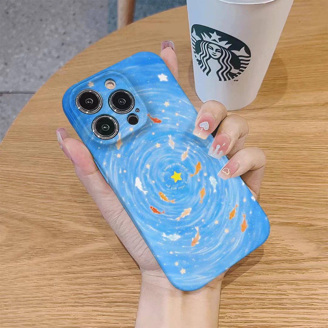 时来运转锦鲤适用于苹果16promax华为vivo小米oppo荣耀菲林手机壳