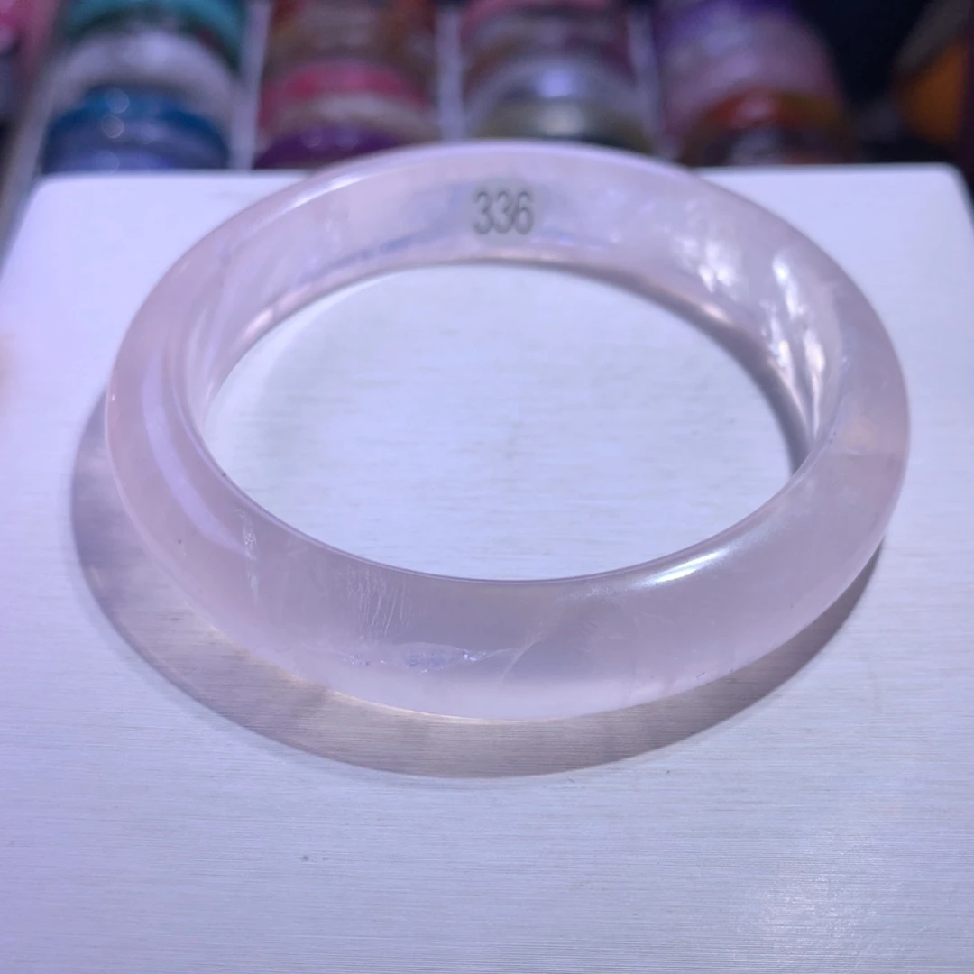 未镶嵌水晶手镯粉晶63.8圈336