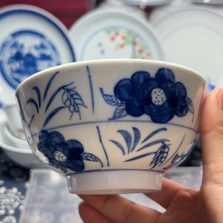 手绘5寸木棉花饭碗