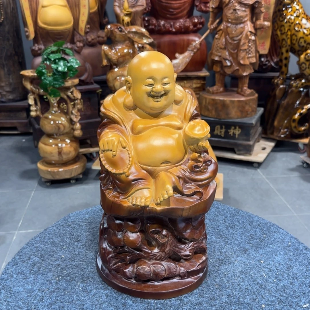 A***晴木香樟木实木雕刻弥勒佛