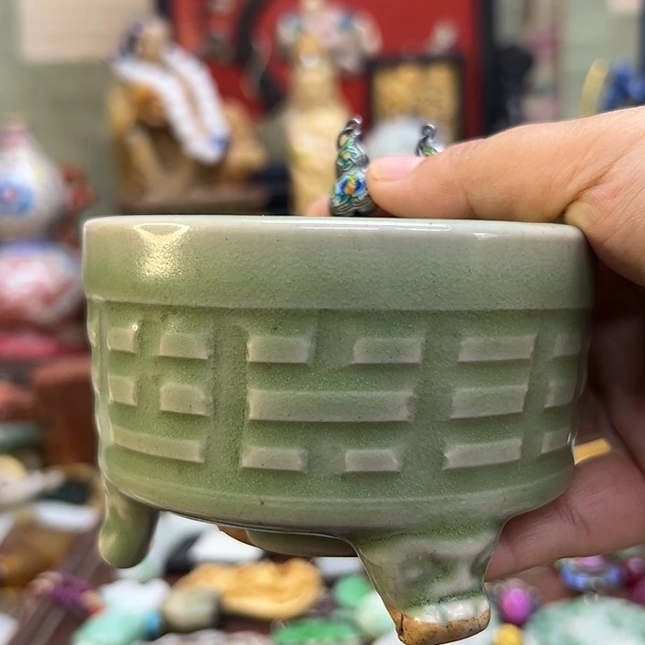摆件石*迷瓷杯、紫砂壶