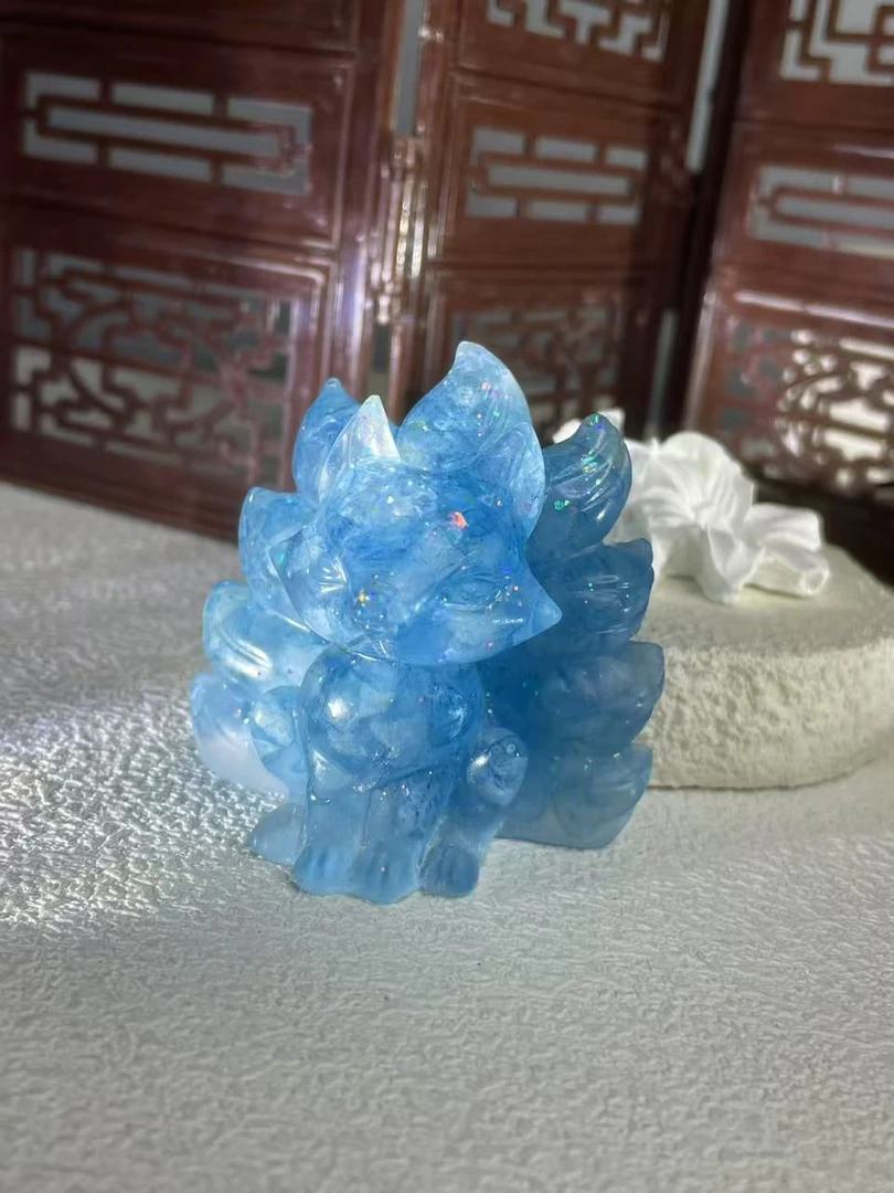 海蓝宝狐狐摆件多样性发其一/个