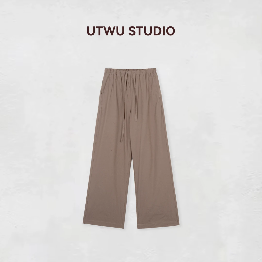 UTWU小敏「雅痞女绅」天然棉薄如蝉翼松紧腰透气显瘦休闲裤UTAK1067