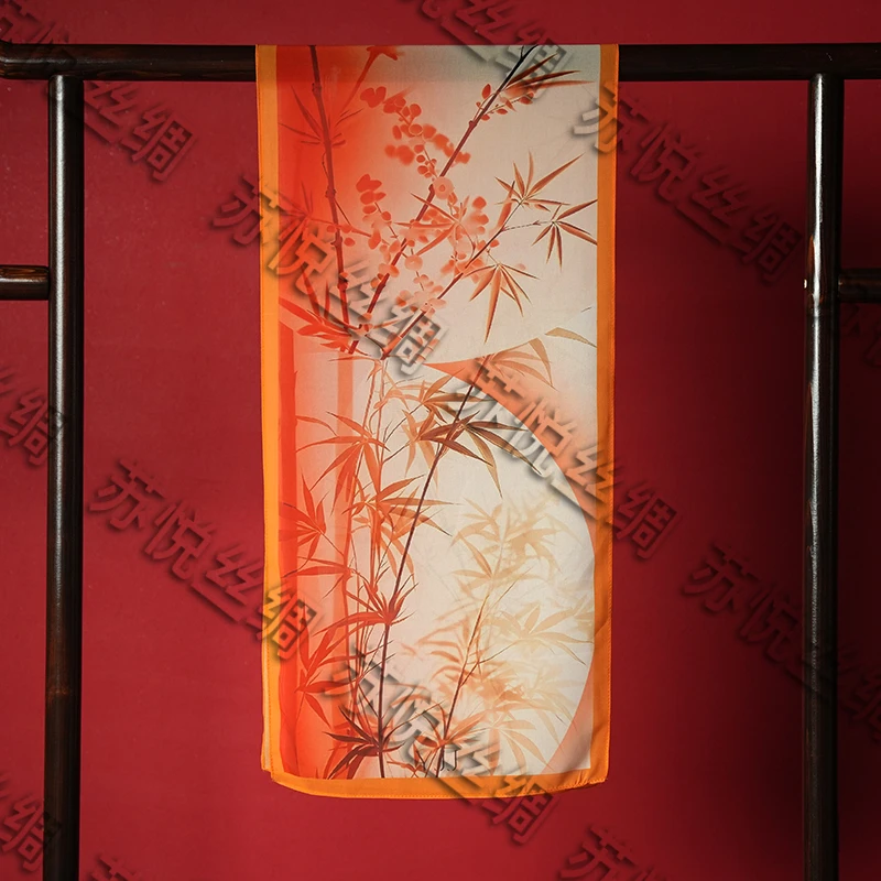 【金竹】C1052中式风薯莨纱女士丝巾披肩围巾