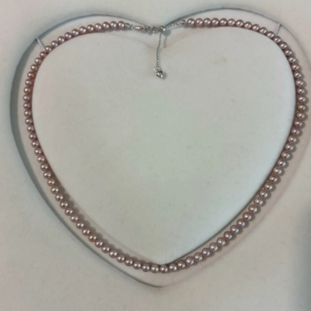 特级强光曼塔玫瑰】淡水天然珍珠珍珠项链4-5mm【s925银抽拉链】