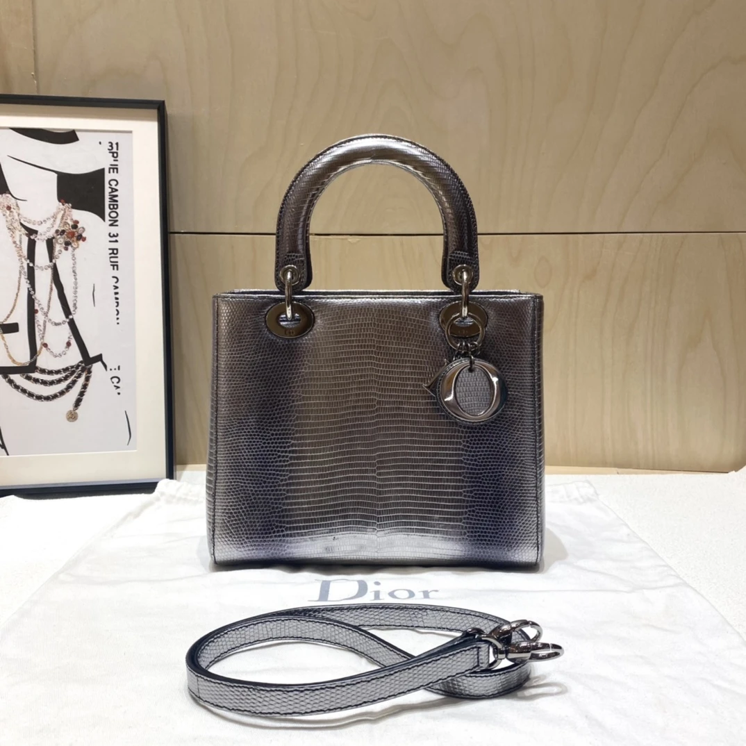 99新 DIOR/迪奥 全套新月 bobby横版焦糖色金扣盒尘票卡书FH00977