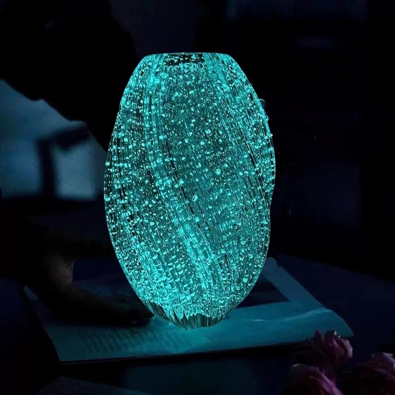 简约创意北欧风夜光玻璃花瓶美观轻奢水培水花瓶客厅插花生日礼物