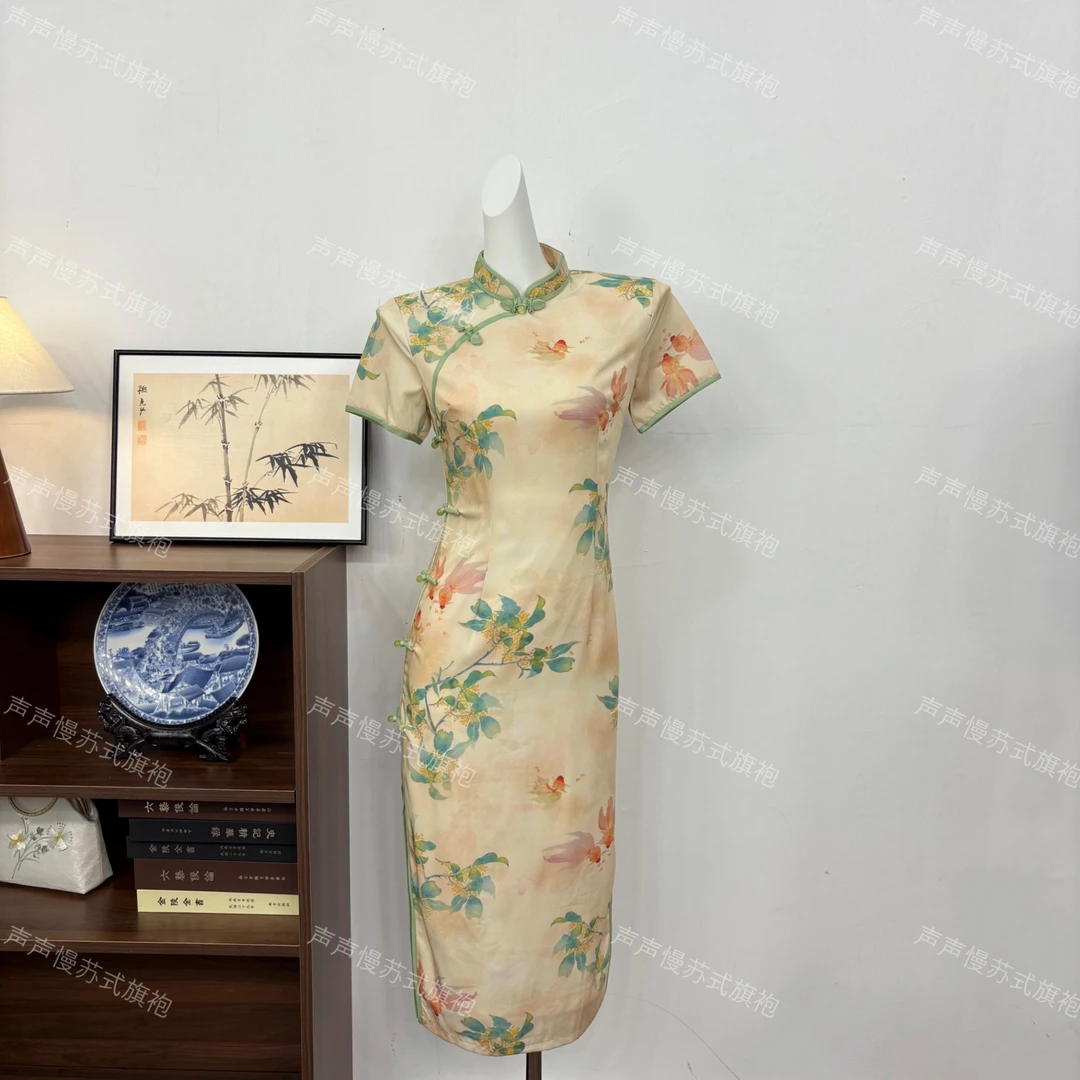 蟾宫折桂鱼跃龙门设计款遮肉显瘦 显白配色送考旗袍