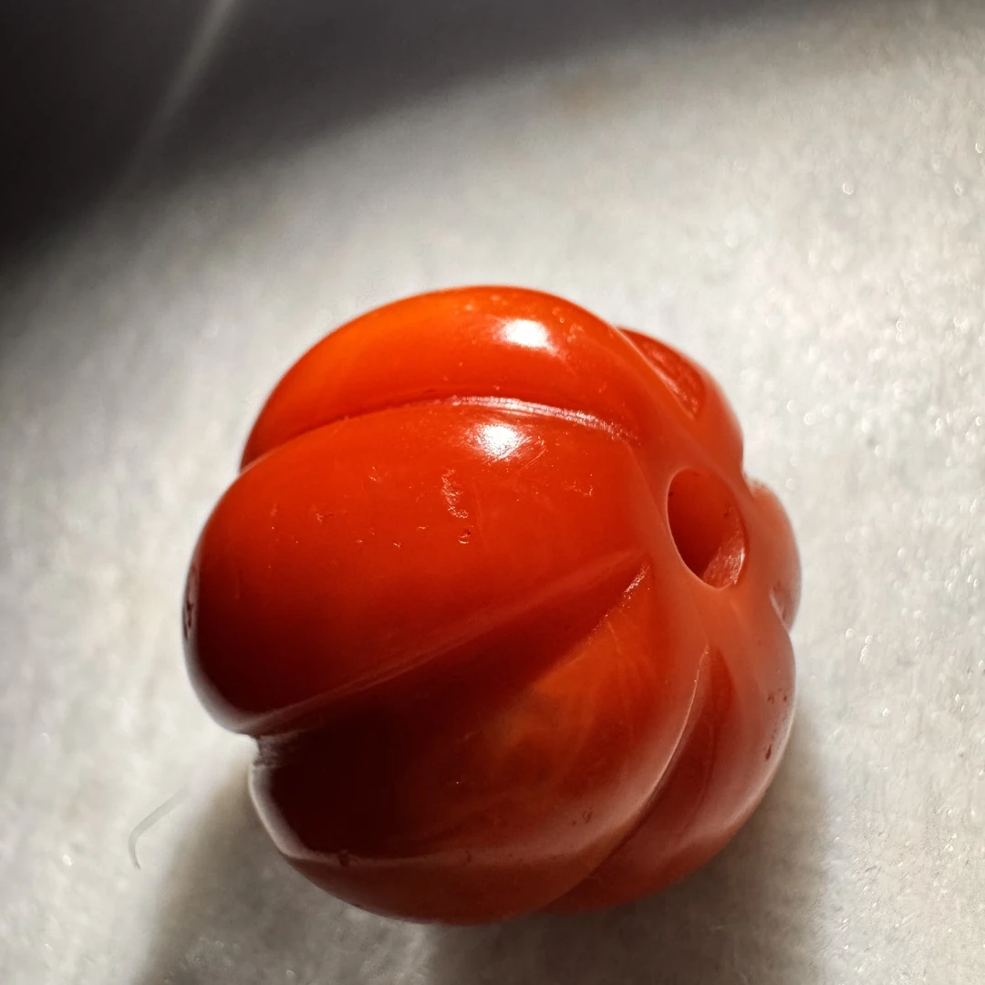 南瓜珠文玩手串配饰天然柿子红