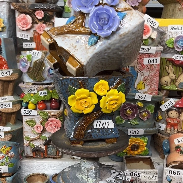 粗陶材质多肉花盆