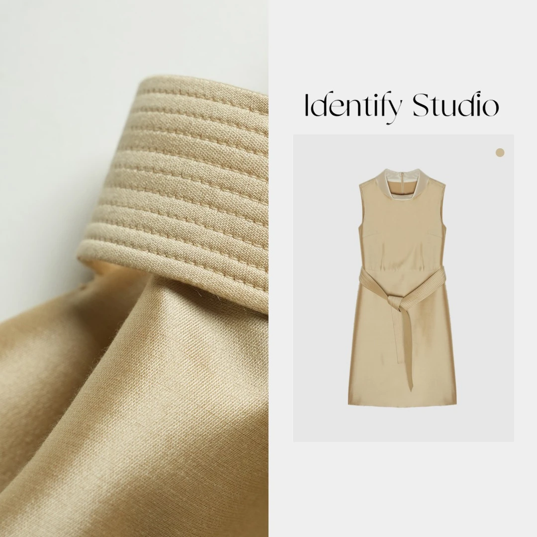 IDENTIFY香香“贵女”春季无袖重工精致背心裙25SS