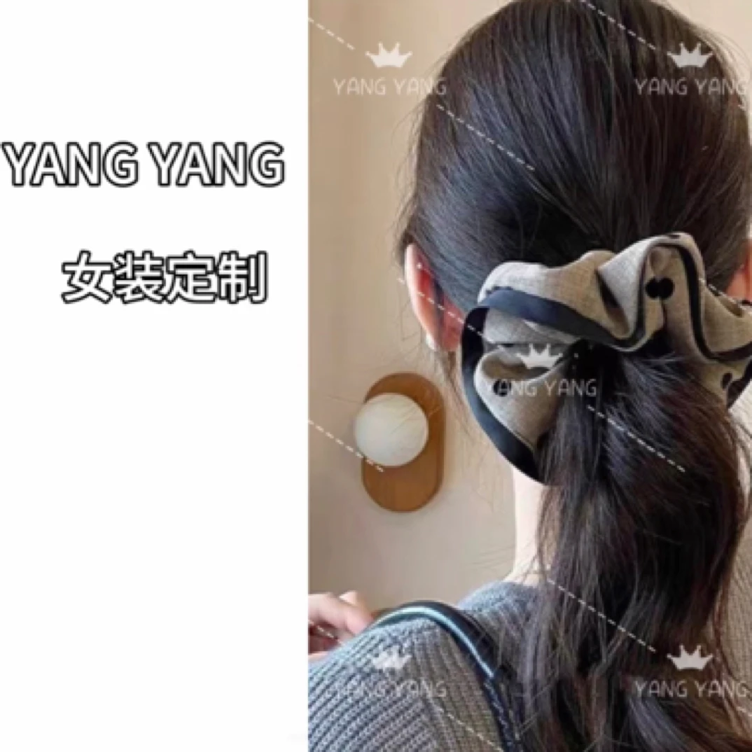 YANG YANG 波点复古木耳边丸子头绳女扎发绳高弹力皮筋