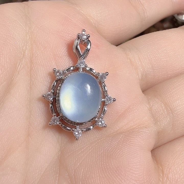 银S925镶嵌珠宝半成品水晶