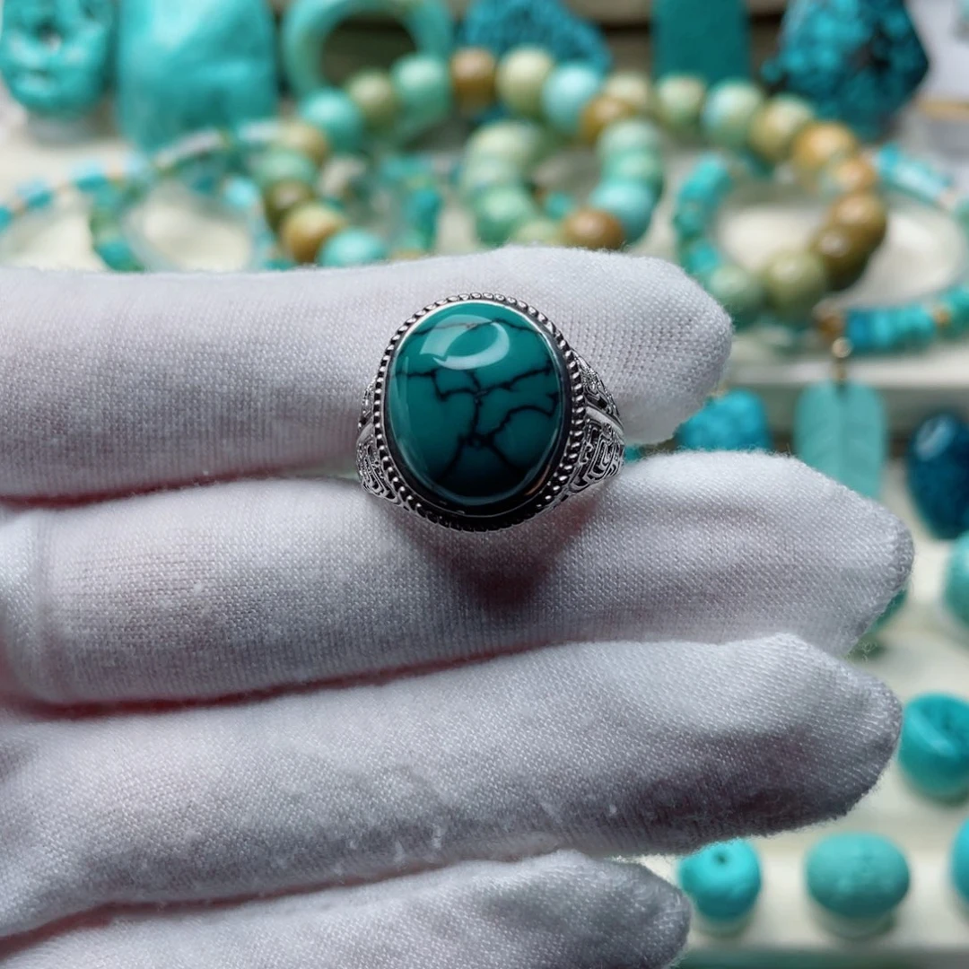 绿松石银S925镶嵌珠宝奇石