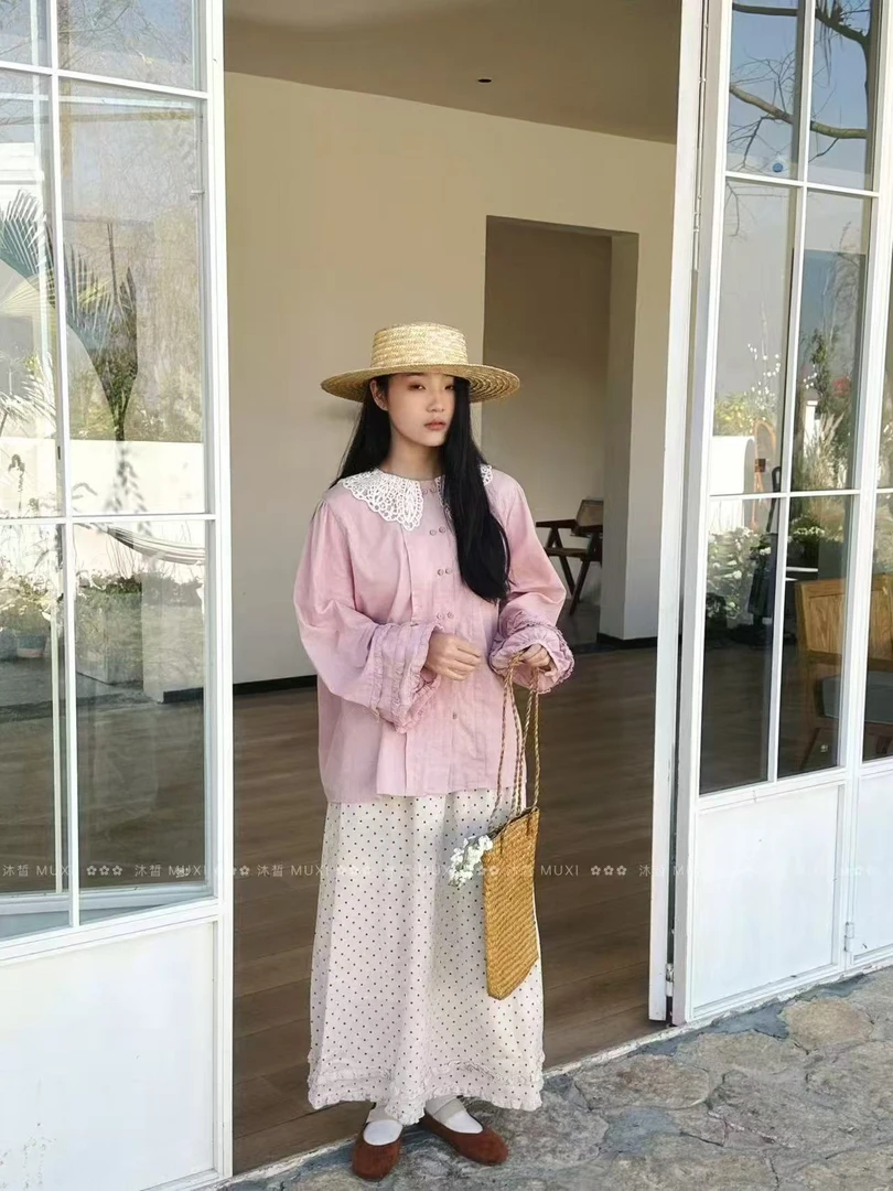 叨叨推荐款 MX#8230#娃娃领灯笼袖衬衫（春季新款）FL