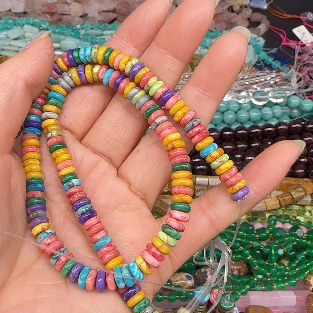 玛瑙/玉髓合金珠宝半成品帝皇石6mm一条