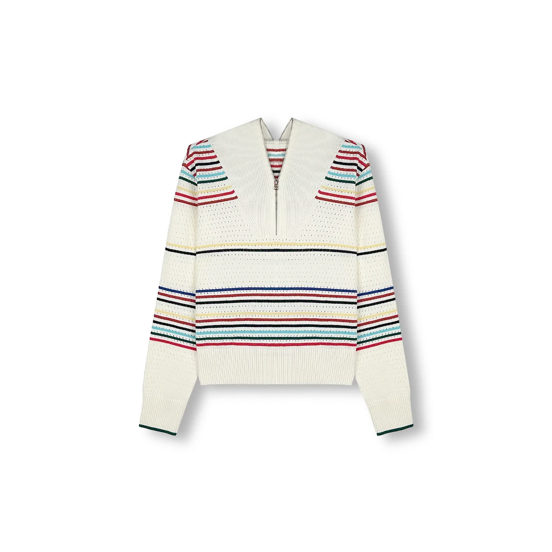 25s秋冬新款羊毛条纹连帽针织衫（SDL250009）【1053】