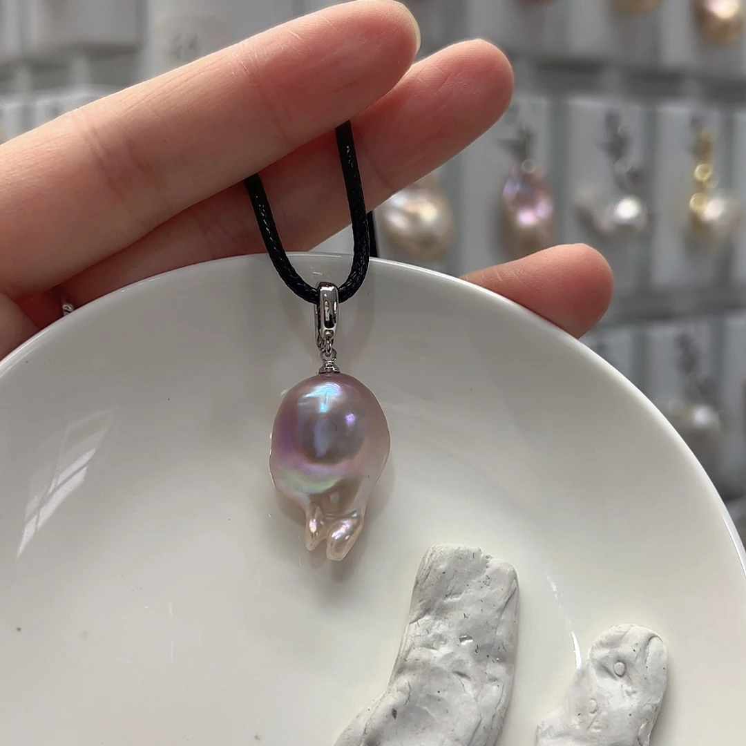 淡水珍珠耳饰银S925镶嵌