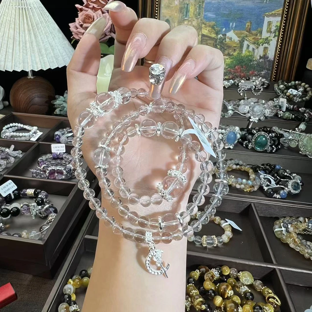 【冷萃冰花】天然水晶diy手串手链白水晶D001天然水晶完美者慎入