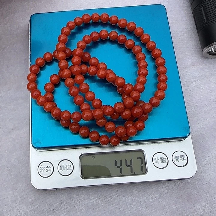 南红玛瑙未镶嵌颈饰满色满肉柿子红