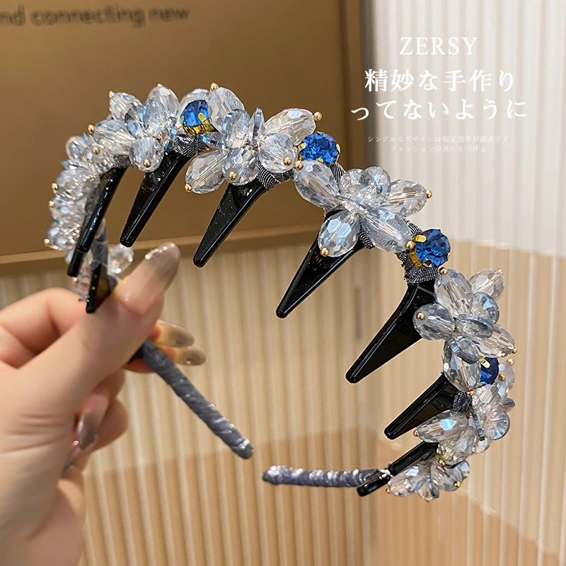 精致水晶发箍带齿气质压发发卡网红高级感头箍超仙简约发捆女发饰