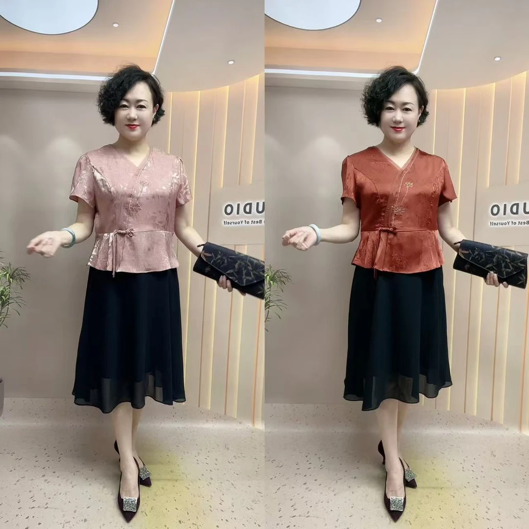 913#假两件夏季连衣裙